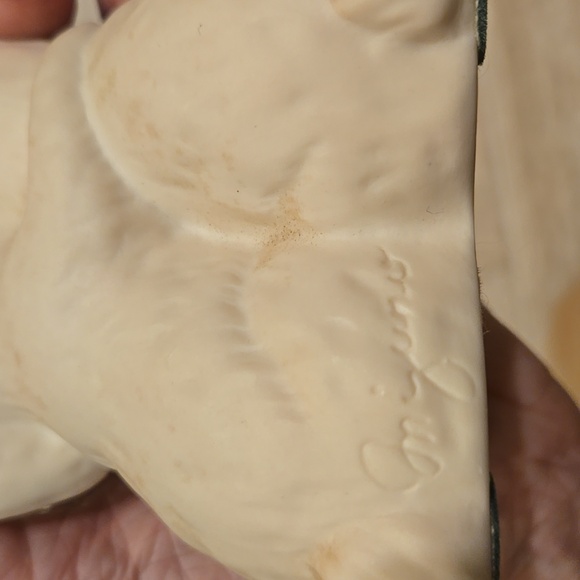 Homco Vintage 1990 "He Loves Me" Ceramic Cream Hugging Cuddle Bunnies - Picture 6 of 8